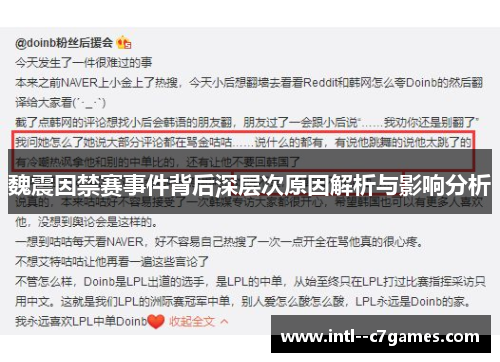 魏震因禁赛事件背后深层次原因解析与影响分析